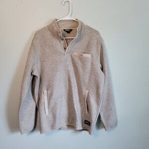 Eddie Bauer Beige Sweater Pullover Men's Small Quarter Button Long Sleeve NWOT